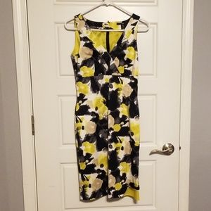 H&M yellow and black floral dress